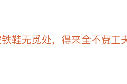 踏破铁鞋无觅处,得来全不费工夫